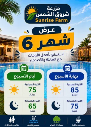 مزرعه لايجار لأسعار صبايا مكتوبه وكل شي واضح الموقع لغور