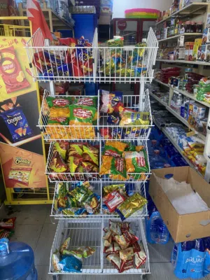 Snacks displayed rack
