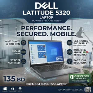 Dell Latitude 5320 i5 11th Gen  16GB RAM  512GB SSD  13.3” FHD  Platinum Silver