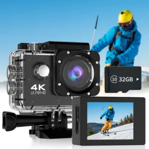 Ultra HD Action Camera with 2-Inch LCD, INCLUDES 32 GB SD CARD, Multi-Functional Applications .