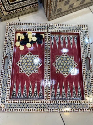 العاب تسلية العاب ذكاء طاولة زهر شطرنج جكرو جنكا دومينو مونوبولي شطرنج خشب طاولة زهر خشب صدف يدوي