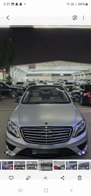 مرسيدس S63 فل مواصفات بنوراما  داخليه سلفر مميزه نضيف جدا بدون حوادث  جلاد اصلي من قرقاش