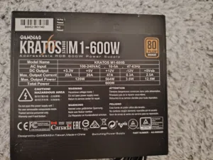 GAMDIAS KRATOS M1-600B 650W Bronze PSU