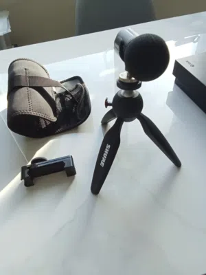 مايكروفون Shure MV88+ الأصلي، مثالي للبودكاست، تسجيل الفيديوهات، والتصوير الخارجي.