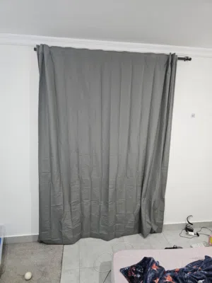 Curtains emerald olive green