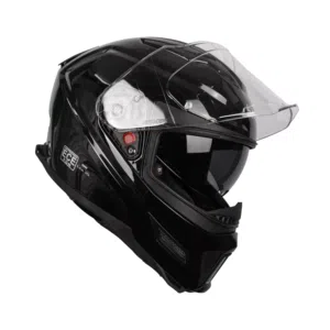 SMK black glossy helmets with solid protection and ECE and DOT approved