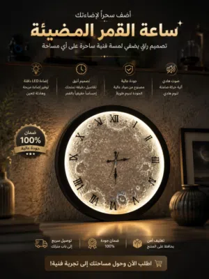 لوحة القمر مع ساعة