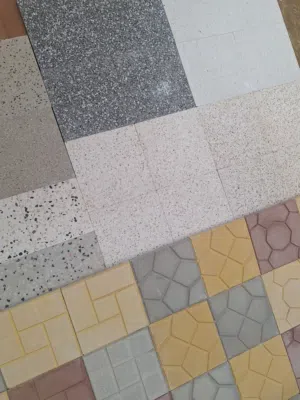 حجر رصيف معشق وحجر بازلتي درجه اولى وبلاط وبلادوره اليه يدويه  وشوايات