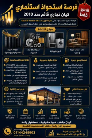 فرصة استحواذ نادرة – نشاط قائم + تدفقات نقدية قوية + قطاع محطات الوقود