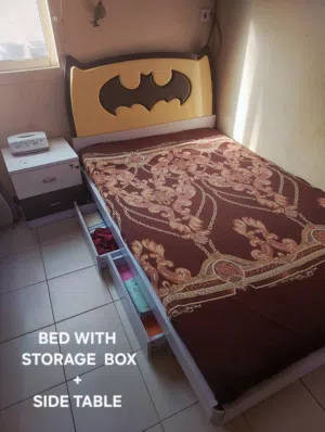 Bed + Wardrobe + Side Table for SALE