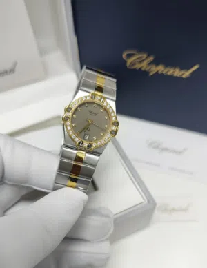 Chopard stainless steel With diamond set bezel watch