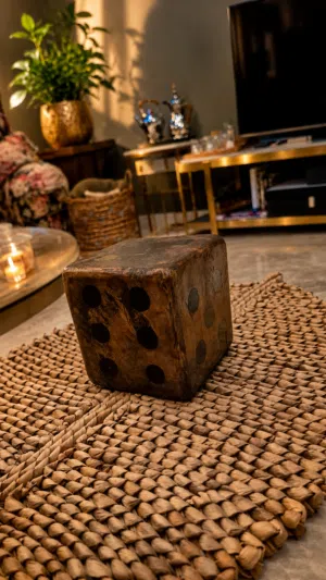 handmade wooden dice decor