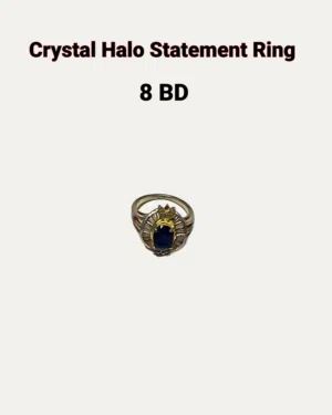 Geometric Sparkle Crystal Ring — 8 BD