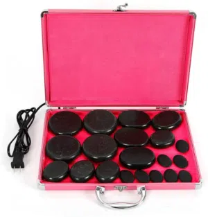 جهاز تسخين أحجار المساج الساخنة مع 16 حجر بازلت Spa Hot Stone Heating Box