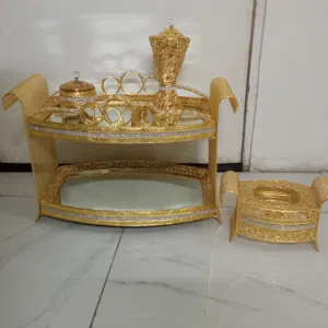 Elegant Gold Arabic Coffee/Incense Serving Stand Set