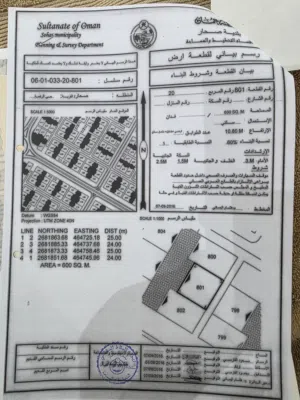 ارض في صحار حي الرفعة 20 للبيع