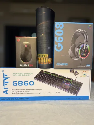 بكج كامل متكامل لجماعة لجيمنج  مكون من ماوس G13 بضوء RGP كيبود ميكانيكا صوت مريح بضوء RGP سماعةG608