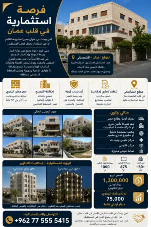 استثمر في الموقع الذي يصنع الفرق في قلب الشميساني – عمّان