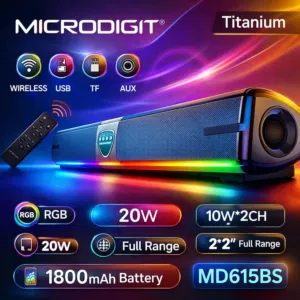 Sound Bar Brand New Wireless Rechargeable with Remote Input Bluetooth / FM / USB / SD