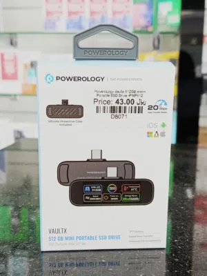 Powerology VaultX 512GB Mini Portable SSD Drive in Muscat / Brand New