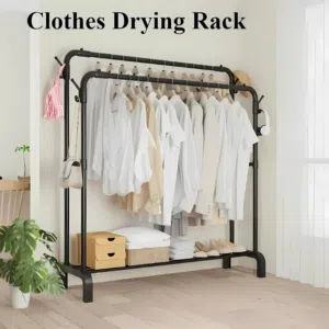 double curved  cloth stand black & white