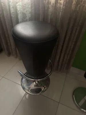 كرسي بار ستانلس مقعد جلدي