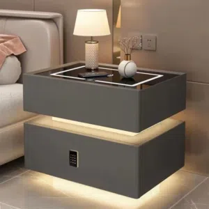Luxury Wireless Bedside Table with Speaker & Finger Lock  Light & Non-Light Options