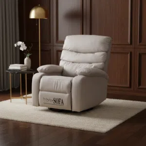 كرسي استرخاء دوار وهزاز فاخر لون بيج - 8018#Beige