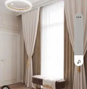 أجمل اقمشة الستائر بأقل الأسعار مع الخياطة والتركيب وكذلك البطانة البلاك اوت ( الغير منفذة للشمس