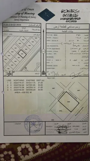 أرض للبيع /طيمساء مفتوحة من 3 جهات .