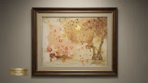 لوحة فنية أصلية: "Nature's Gold and Blush"