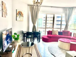 للايجار شهري - شقة غرفة و صالة و 2 حمام مفروش بالكامل في التعاون فرش مميز شقه جديدة