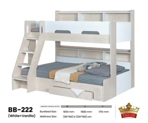 سرير اطفال خشب ممتاز 2 طابق مع دوشق