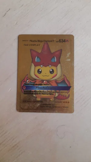 Pikachu Mega Charizard Y Cosplay Proxy Golden Card