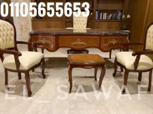 مكتب كلاسيك، مكتب خشب زان احمر مطعم بالنحاس، مكتب وزاري،مكتب بايوه،مكتب فرنساوي