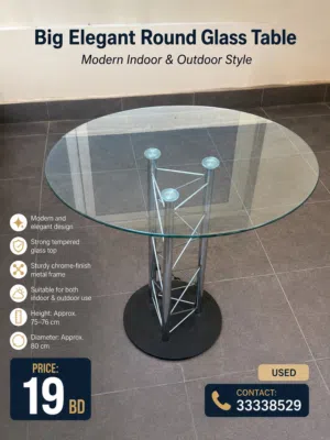 Big Elegant Round Glass Table