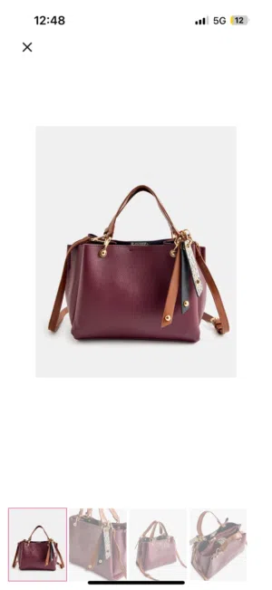 Women burgundy multi functional bag