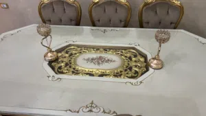 اكتبي طاولة سفرة استيراد مصر عدد الكراسي 8  يغطيها لوح زجاج استعمال بسيط  لا تحتاج للصيانة نهائيا ال