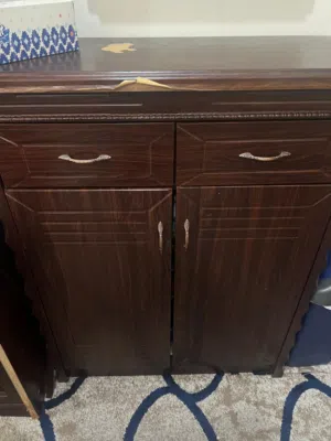 Classic Dark brown Wood Shoe Cabinet