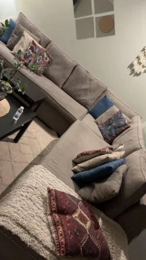 L shaped sofa, 2 years old