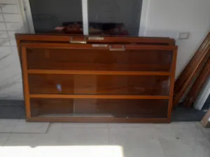 باب المنيوم سحب دفتين، (المنيوم ثقيل وزجاج سميك)