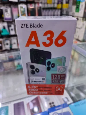 تلفون ZTE A36 شاشة 6.52 HD رام 4 متوفر ذاكرة 64 ومتوفر 128 يوجد توصيل
