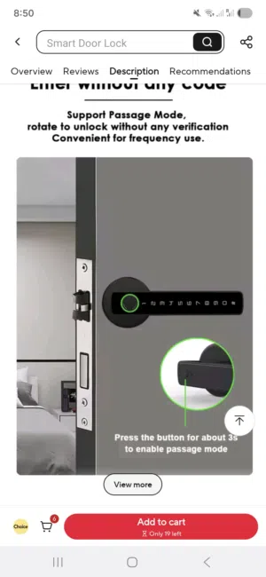 قفل باب خشبي ذكي بالبصمه والارقام جديد brand new smart lock