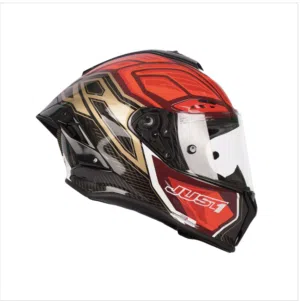 JUST1 J-GPR Instinct Fluo Light Red Carbon Full Face Helmet (ECE) - 680026