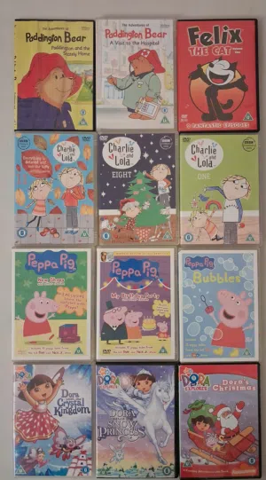 18 DVDs kid  series + 8 kid movies