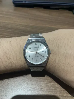 ساعة كاسيو أصلية مينا فضي