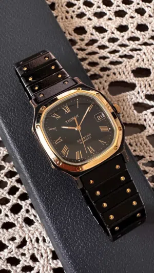 ساعة tissot seastar مطلية ذهب عيار 18 نادرة في حالة جيدة جداً،الساعة موديل ال80 (بدون بوكس ولا ورق)