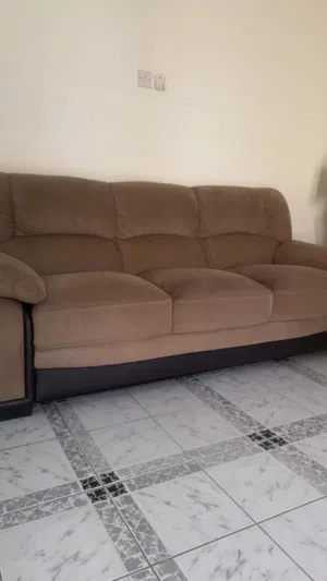 كنب بني للبيع sofa 3 seater for sale