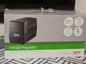 منظم كهرباء APC Line-R 1500VA 750W Automatic Voltage Regulator 3 Universal Outlets 230V - Black