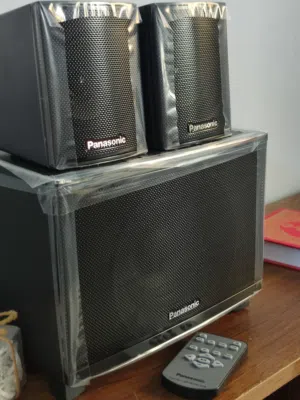 سماعات Panasonic أصلية جديدة كرت مع سبووفر وريموت صوت قوي ونقي مناسب للمسرح المنزلي جديد غير مستعملل